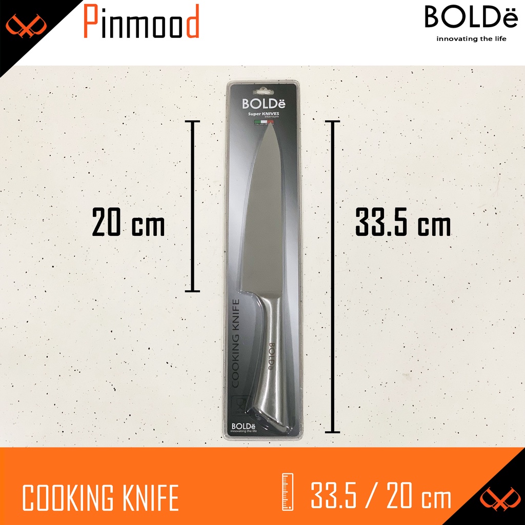 BOLDE TITANIUM COOKING KNIFE SUPER KNIVES / PISAU DAPUR  STAINLESS STEEL JUMBO