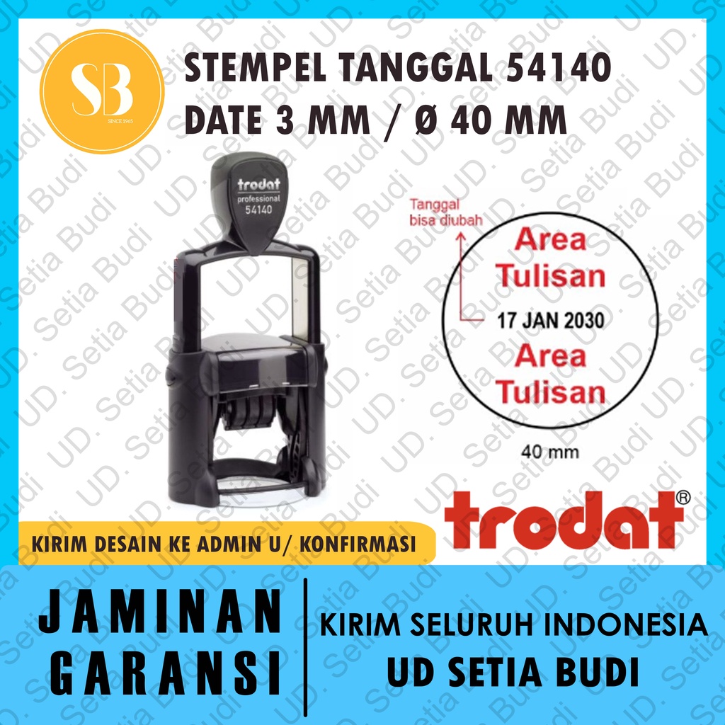 Stempel Trodat Tanggal Custom 54140 ukuran ǿ 40 mm