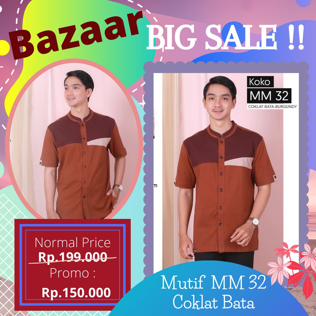 SUPER BIG SALE | ATASAN PRIA MUTIF MAN MM 32 COKELAT