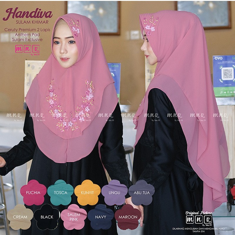 HANDIVA SULAM KHIMAR CERUTI PREMIUM 2 LAYER BY MNV
