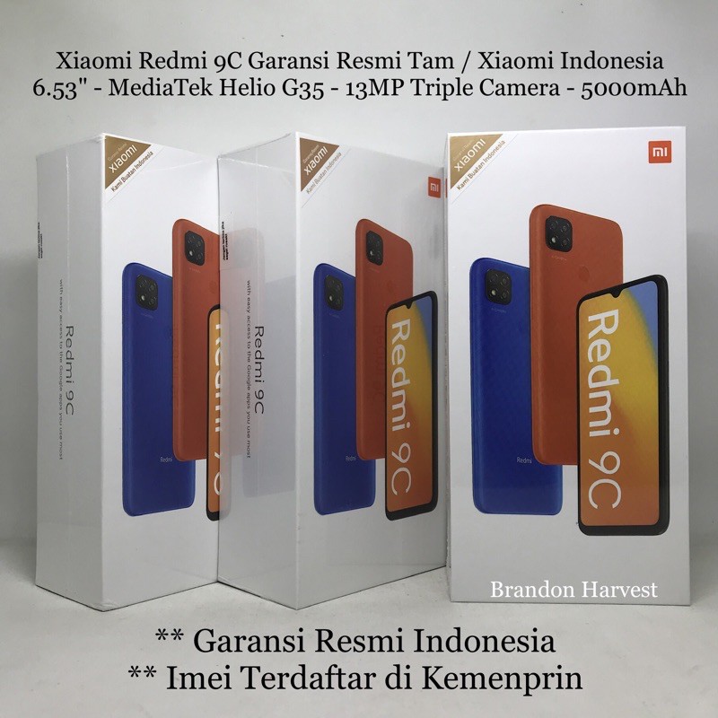 Xiaomi Redmi 9C [3GB/32GB - 4GB/64GB] Helio G35 / 13MP Triple Camera / 6.53&quot; IPS / 5000mAh Resmi Tam