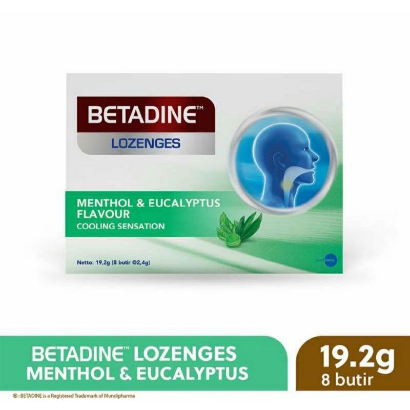 Betadine Lozenges menthol &amp; eucalyptus flavour