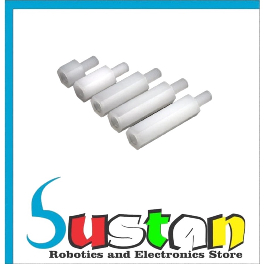 SPACER NYLON MALE FEMALE PLASTIK M3X6+6MM HIGH 6MM SPACER 0.6CM NYLON