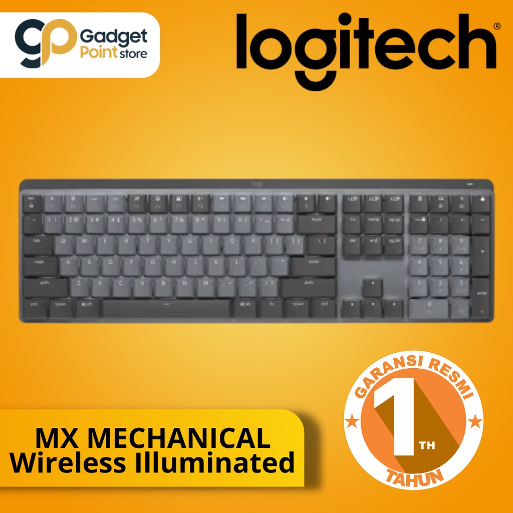 Keyboard Wireless Logitech MX Mechanical illuminated Wireless Keyboard Full Size - Garansi Resmi Logitech 1 Tahun