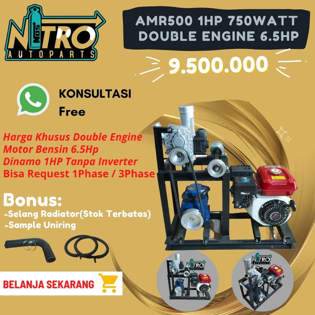 Blower Supercharger AMR500 1Hp Double Engine (Tanpa Inverter)
