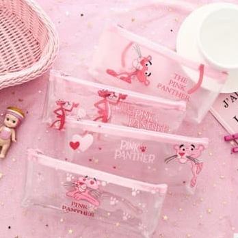 

[PENCIL CASE] Transparan PINK PANTHER Design / Dompet Pensil