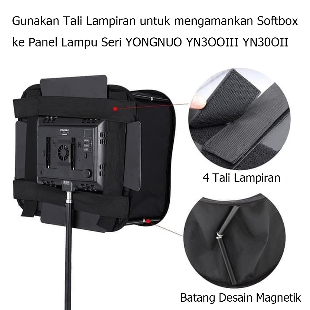 Lampu LED Flat Light Portable Softbox Yongnuo YN300 YN600 Aputure AL528 GVM 520 Universal God Bull Diffuser Light Board