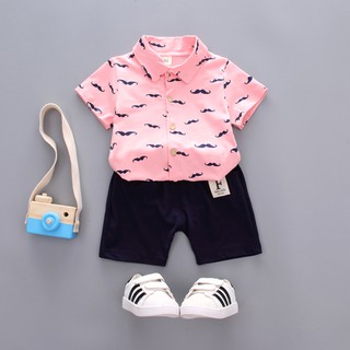Set Baju Atasan dengan Gambar Kumis Celana untuk Bayi Set Baju Atasan dengan Gambar Kumis Celana untuk Bayi