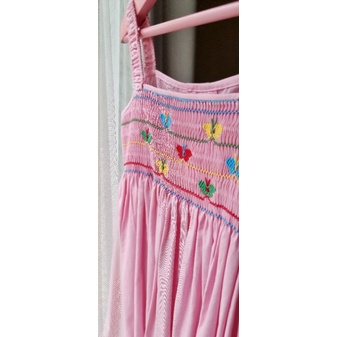 Pretty Stitches - Baju Anak, Smocked Dress, Pink Bubblegum Micro-Checked, Size 4