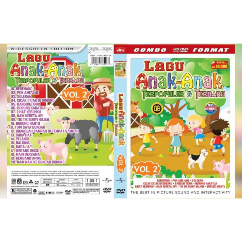 Kaset dvd lagu anak- anak terpopuler & terbaru vol.2