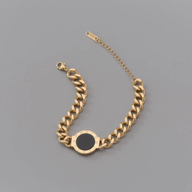 Gelang Titanium Sisik Naga Black Square Korea Fashion Style