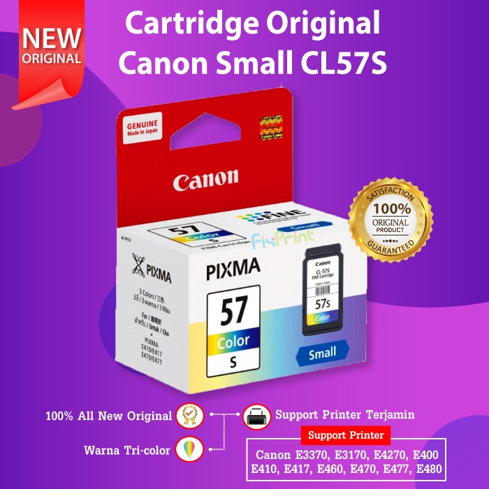 FixPrint Cartridge Tinta Canon CL57s CL 57s 57 Small Color E400 E410 E460 E470