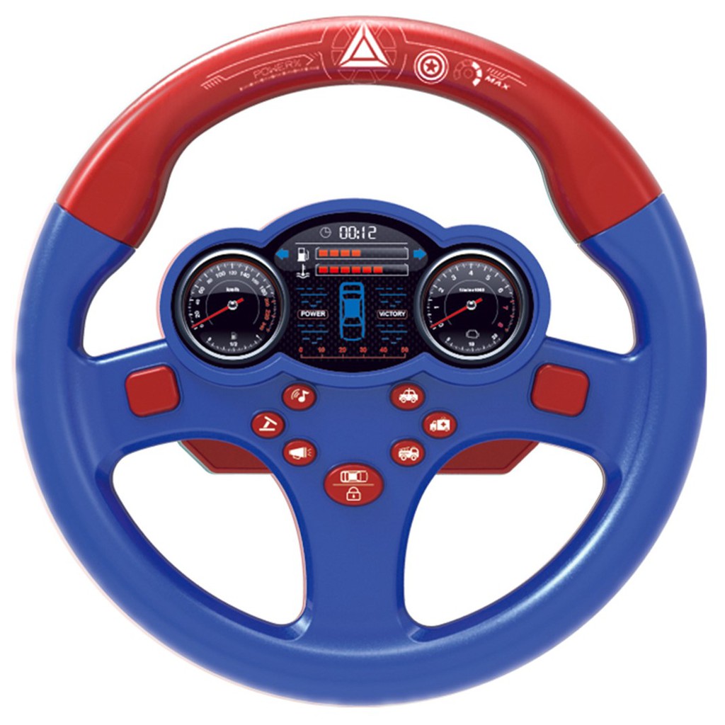 CR CM-C7 Mainan Anak Simulasi Setir Mobil Kemudi 360° Stir Mengemudi Driver Steering Wheel Music-BIRU