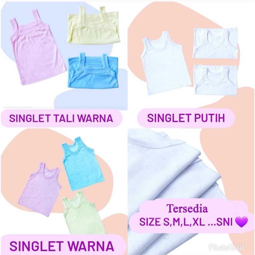 Mega Baby Wear Singlet Bayi & Anak / Kaos Dalam Bayi & Anak / 1pcs " Raja Babyshop "