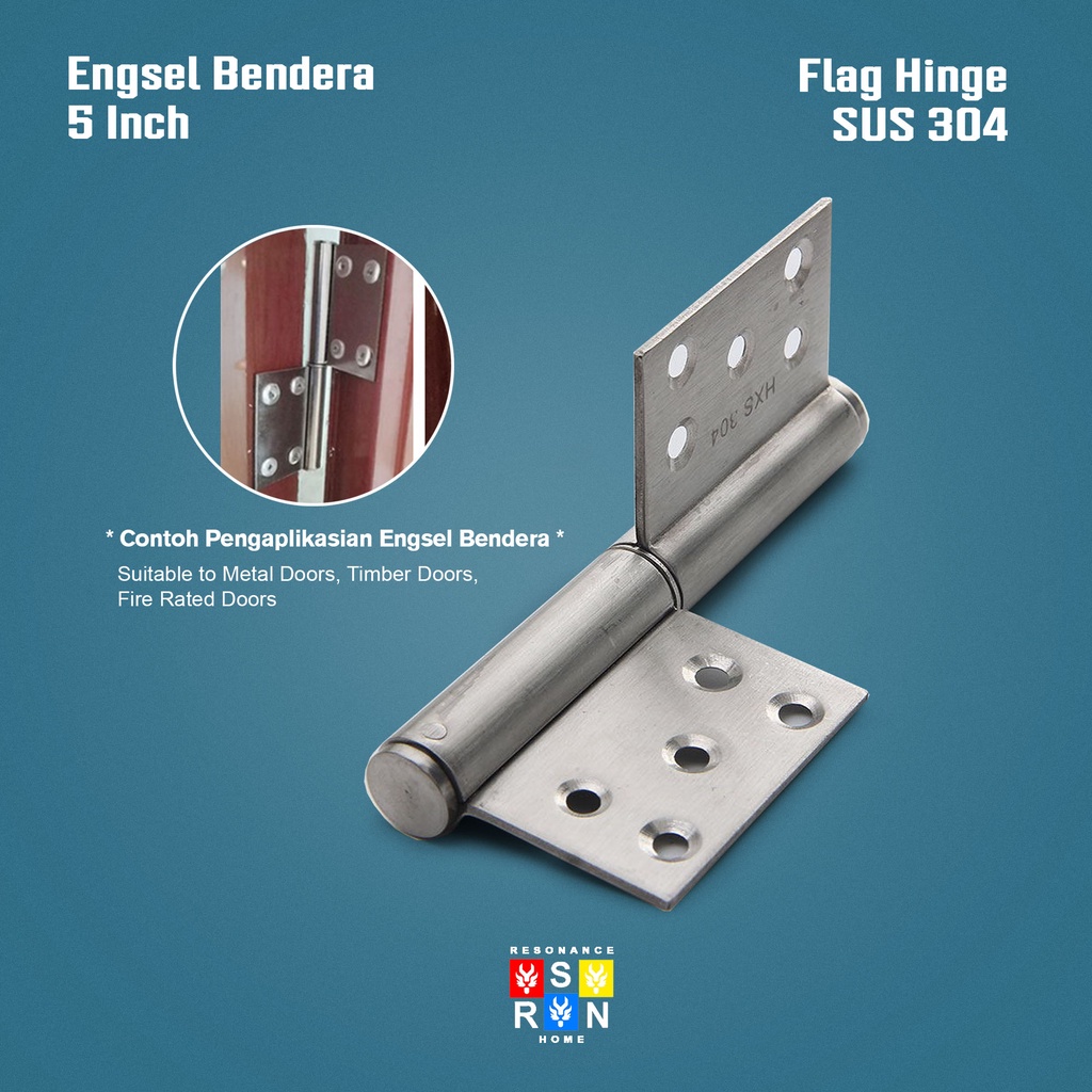 Engsel Pintu Bendera Stainless 5 Inci / Engsel Cabut Resonance Home