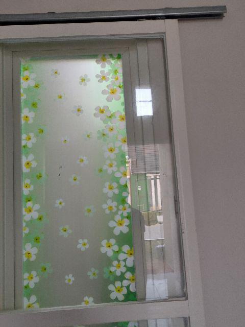 【cod】wallsticker Sticker Kaca Kamboja Hijau Glass Film Stiker Dinding Wallpaper Hiasan Dinding