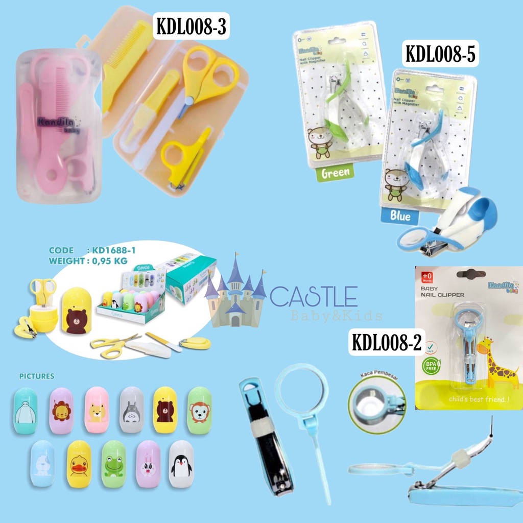 Castle - Kandila Baby Nail Clipping Set - Nail Clipper Bayi - Gunting Kuku - Manicure Set - Gunting kuku + kaca Pembesar - Manicure &amp; COmb Set - Sisir Bayi