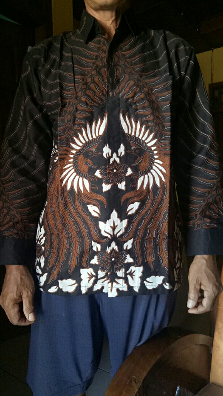 Naga Biru Nareswari Kemeja Batik Pria Lengan Panjang Katun Full Furing Batik Warna Biru