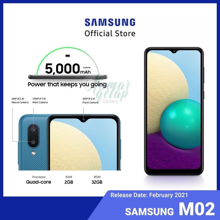 SAMSUNG M02 RAM 2GB ROM 32GB GARANSI RESMI