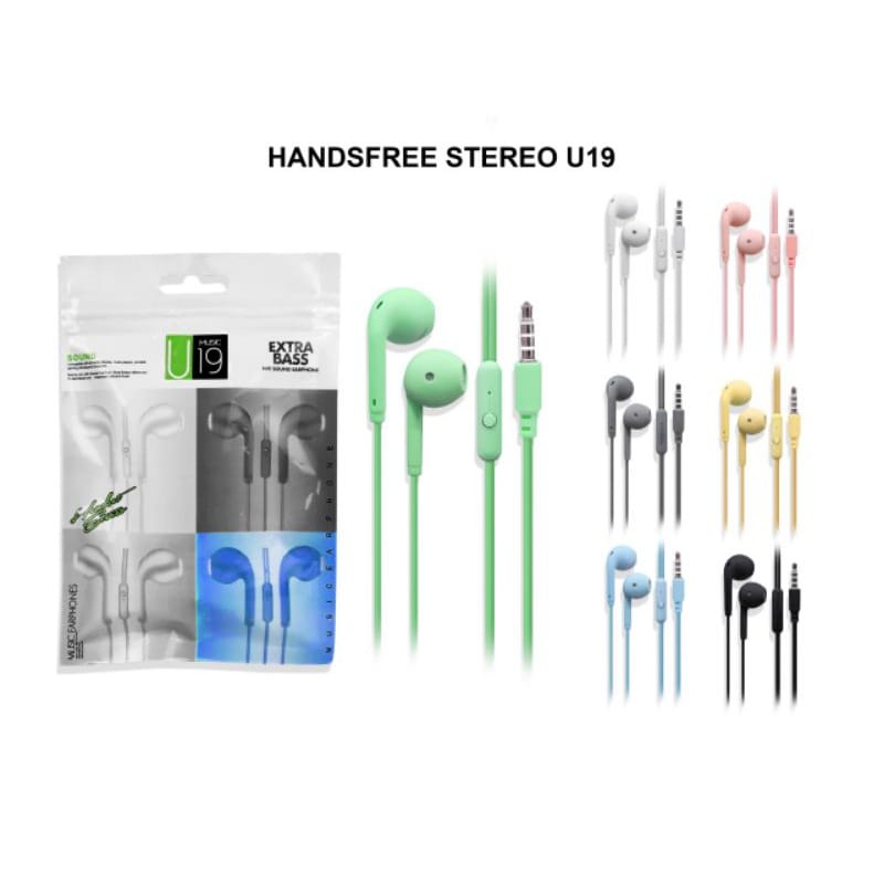 HEADSET / HANDSFREE MACARON U19 PACK PLASTIK TERMURAH