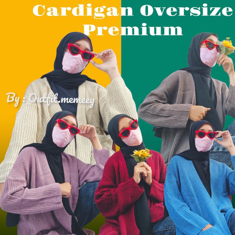 CARDIGAN OVERSIZE BAHAN PREMIUM / CARDIGAN RAJUT (TANPA BOX HAMPERS)-1
