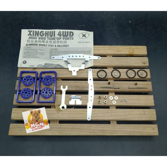 Tamiya mini 4wd Tuneup Parts Alumunium Double Stay &amp; Roller