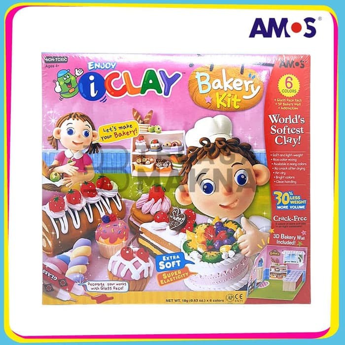 BW883 Mainan Anak AMOS I-Clay Bakery Kit 2 Glass Deco 6 I-Clay
