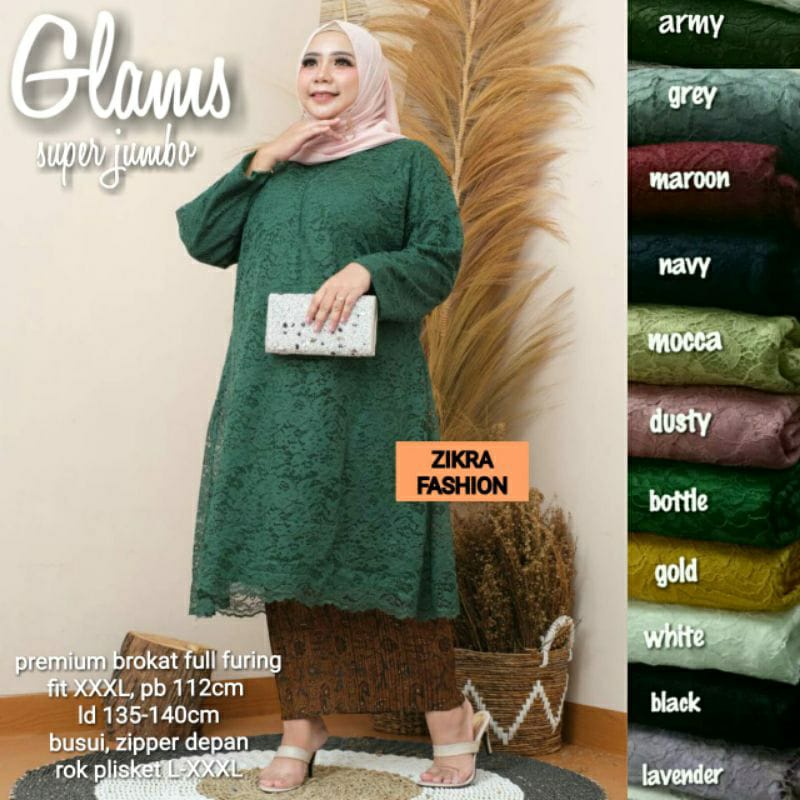 Realpict Set kebaya tunik jumbo hijau /kebaya DHALIA/kebaya Kinanti/kebaya murah/kebyaa brokat/kebayakurung/kebaya pesta/tunik jumbo/set kebaya jumbo/kebaya kondangan/kebaya wisuda/ warna maron /hijau/navy/gold/coksu/dusty pink /putih