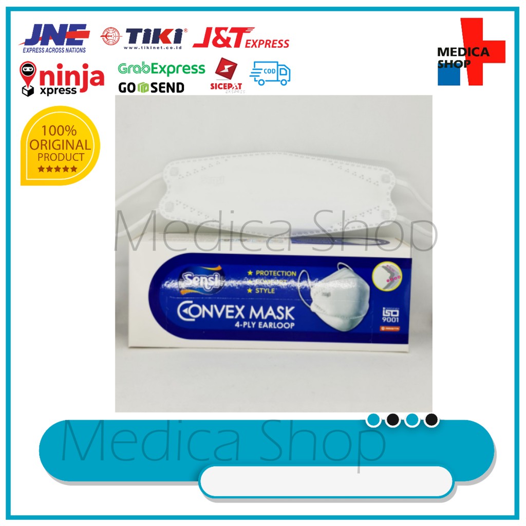 Masker SENSI Convex Mask 1 Box - PUTIH