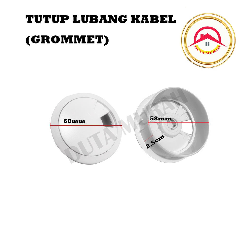 Tutup Lubang Kabel Grommet Plastik (1 pcs)