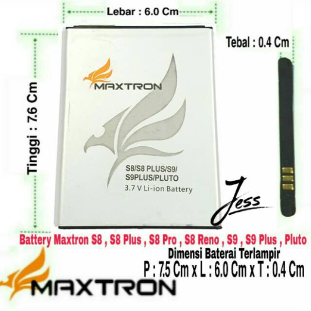 Baterai Battery Original Maxtron S8 S8 PLUS S8+ S8 Pro / V12 Appolo / Pluto Diamond / Pluto Rainbow