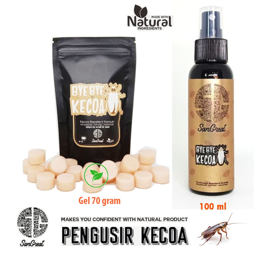 Pengusir Kecoa, Bye Bye Kecoa Gel 70 gr dan Bye Bye Kecoa Spray 100 ml