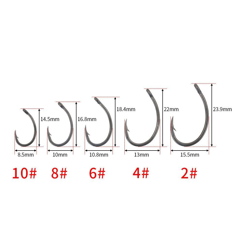 Chookyy 50Pcs Carp Hooks High Quality Lapisan Karbon Tinggi Aksesoris Memancing Ikan Bermata