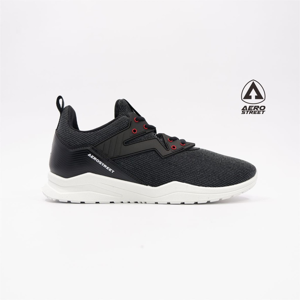 Aerostreet 40-43 Alpha Hitam - Sepatu Sneakers Casual Sport Sekolah Pria Wanita Aero Street