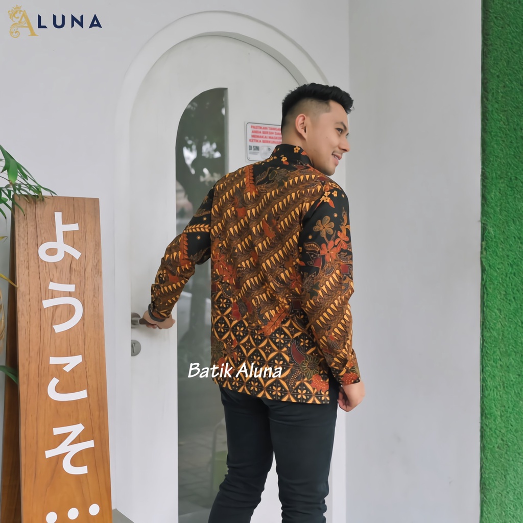 KEMEJA BAJU KONDANGAN BATIK ALUNA PRIA PEKALONGAN MODERN LENGAN PANJANG KEKINIAN PREMIUM PCW 096