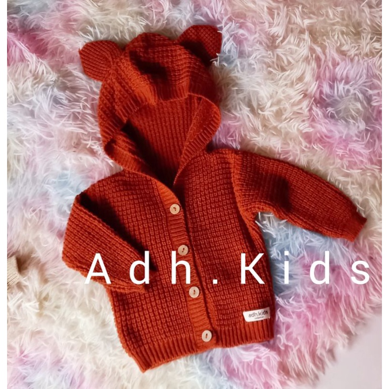 HOODIE BEAR CARDIGAN RAJUT BAYI/ANAK PEREMPUAN/LAKI - LAKI 0 MONTH - 2 YEAR