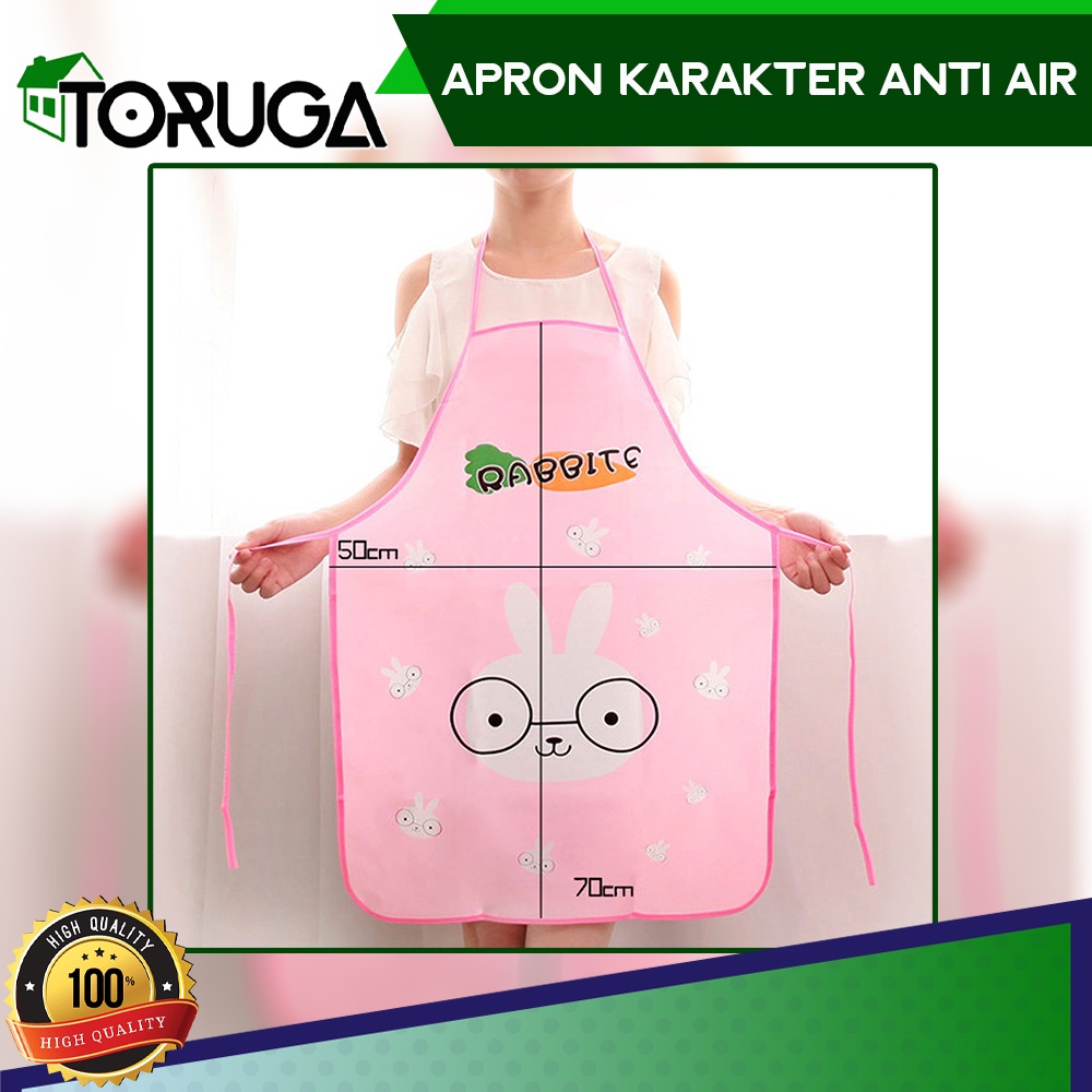 Apron Celemek Dapur Masak Anti Air Waterproof Karakter Kartun Lucu