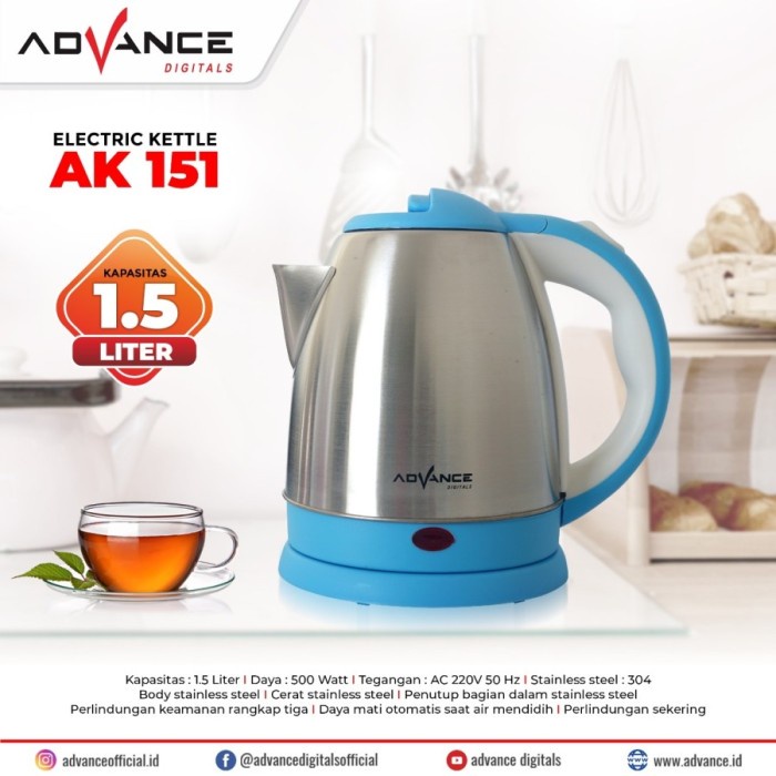 Advance AK-151 Electric Kettle 1,5 Liter Teko Listrik AK151