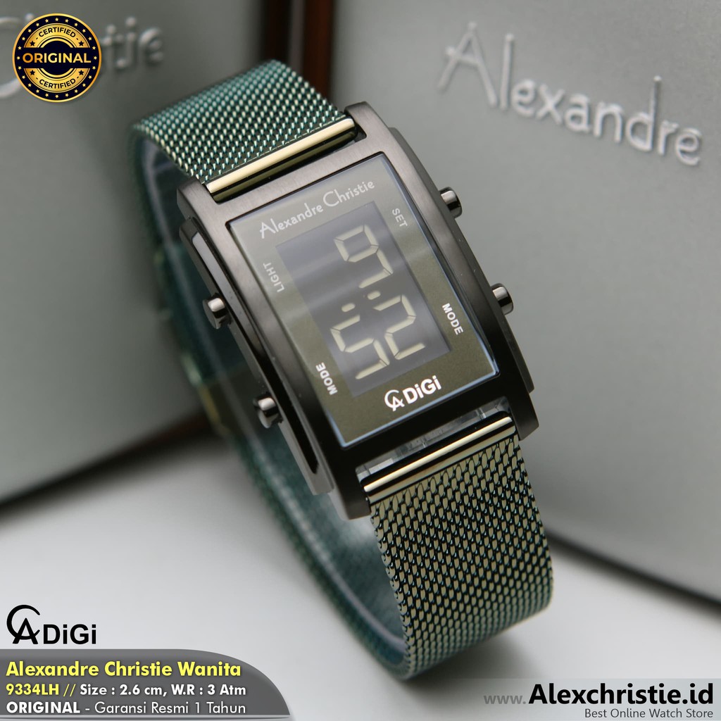 New Jam Alexander Christie Wanita AC 9334LH Green Black Original - Simpel, Mewah, Elegan