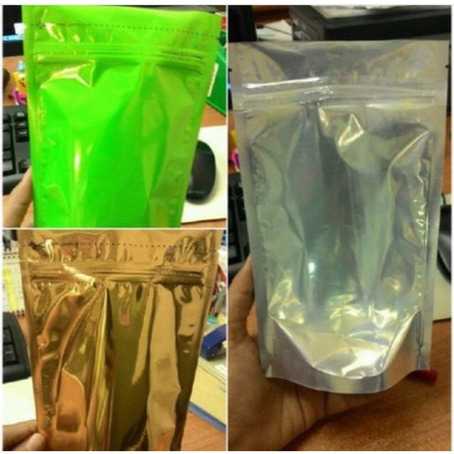 Standing Pouch Alumunium Kombinasi Bening Uk. 13x20 (250gr bubuk)