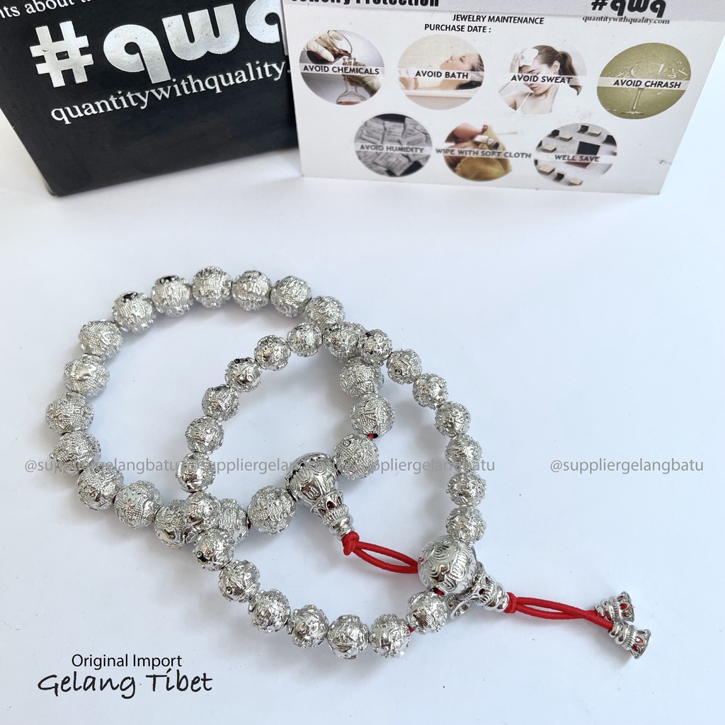 Gelang Tibet Import Original Guci Gold Silver Gelang Keberuntungan China Anti Karat Tali Merah