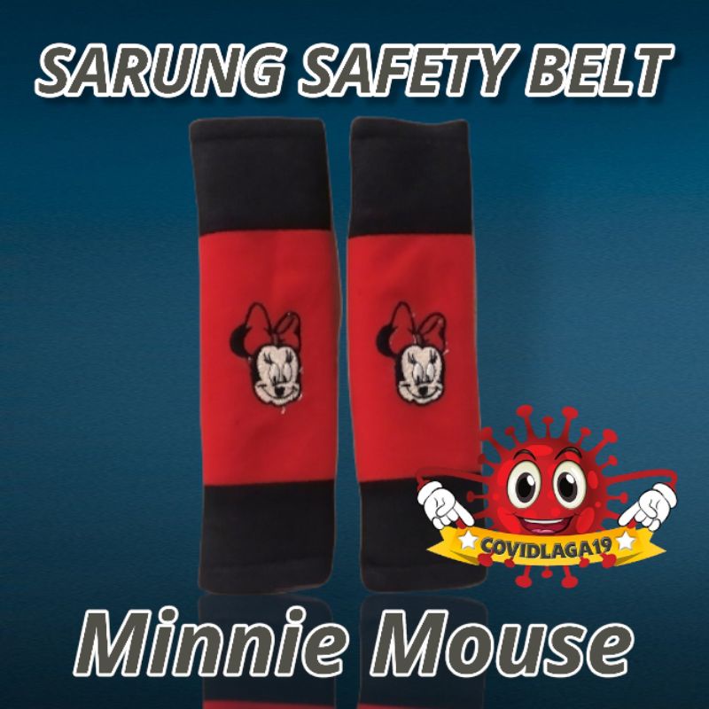 Headrest Car Set 2in1 Karakter Minnie Mouse Bantal Mobil Set Karakter Minnie Mouse Set Bantal Mobil Karakter Minnie Mouse 2in1