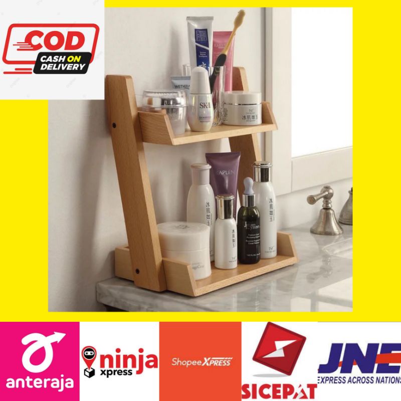 rak make up/tatakan make up/rak kayu/rak make up kayu/rak make up simple