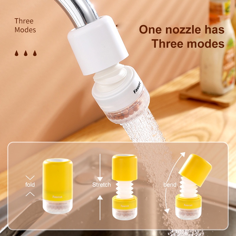 Splash-proof head of faucet lengthened extension bubbler kitchen tap water shower water-saving rotatable filter nozzle nozzle OW