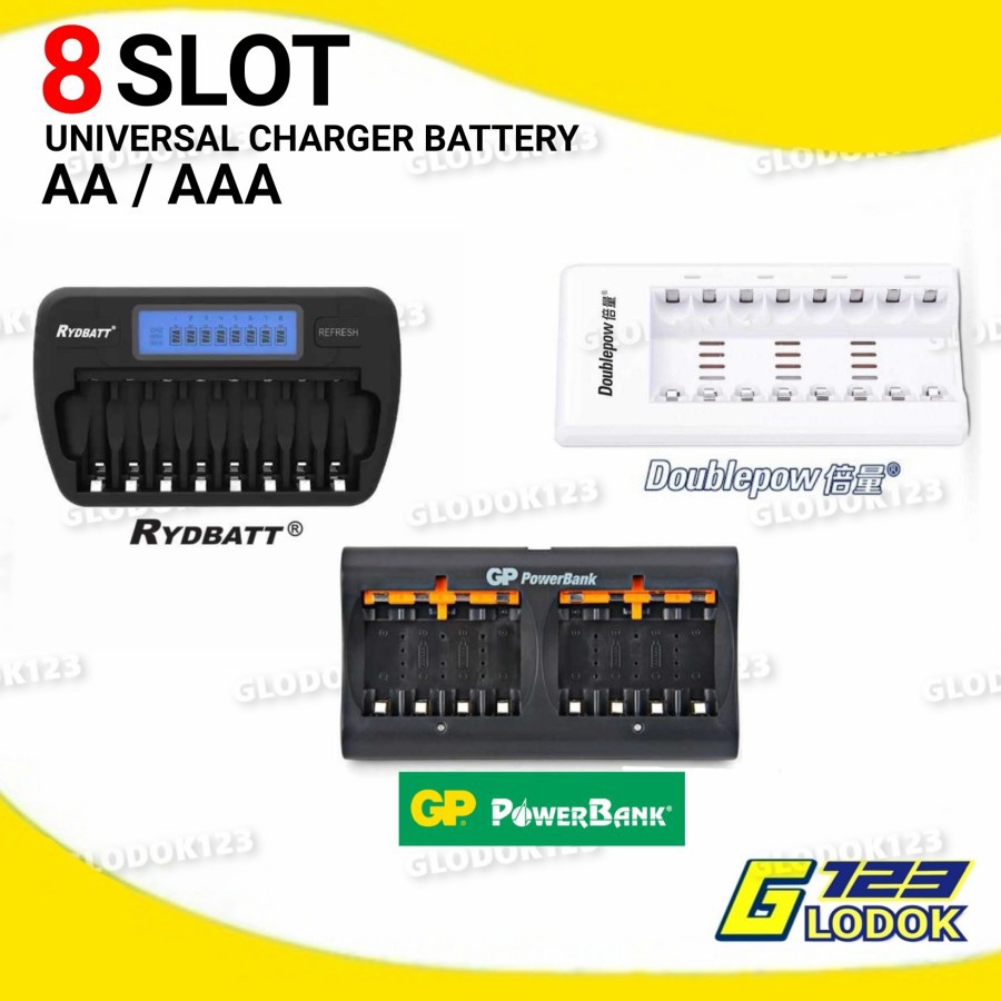 Smart Charging Baterai AA AAA Charger 8 Slot Cas Batre Isi Ulang