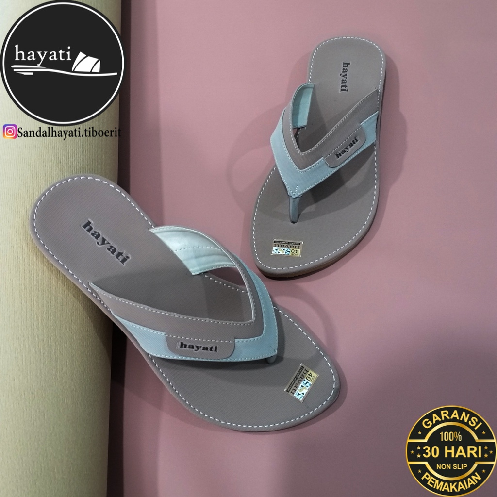 Sendal Wanita Hayati Sendal Flat Wanita Anti Slip Sendal Hayati Ori Sendal Tasik Sandal Flat Wanita 