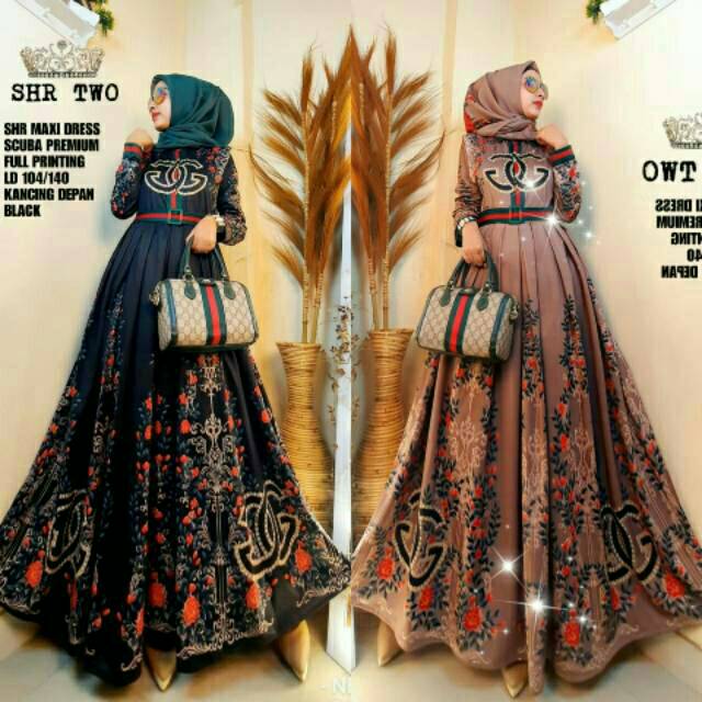 ORI SHR MAXI DRESS CHANEL SCUBA FLOWER