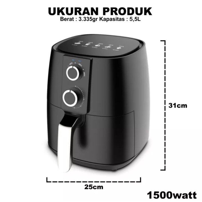 COD Air Fryer Mesin Penggorengan Tanpa Minyak Low Watt 3.2L Alat Masak Anti Lengket Electrik Terbaru