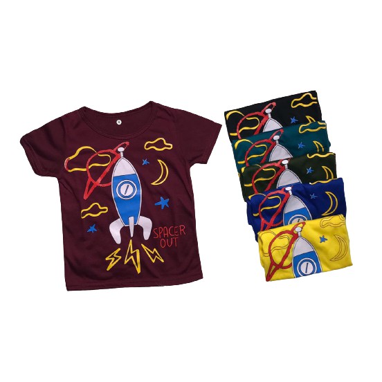 BAYAR DITEMPAT / BISA COD - Kaos Anak SPACEOUT/ Kaos Anak Usia 1 - 6 TAHUN