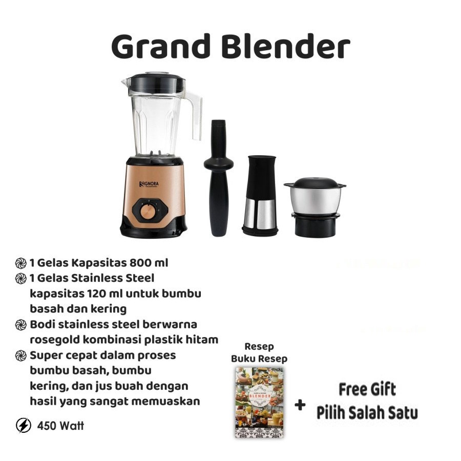 Grand Blender Signora / Blender Multifungsi Signora Rose Gold